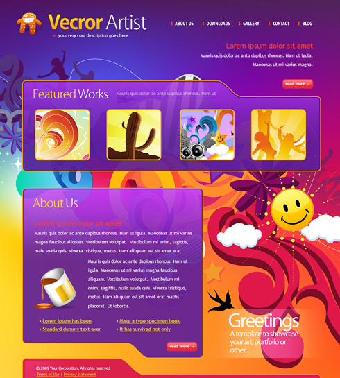 Vector Artist Website Template - 6140 - Creative & Design - Website