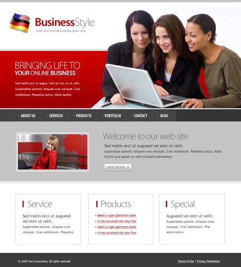 Information Technology Web Page Templates